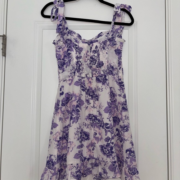 Aqua Purple and White Floral Dress - Picture 11 of 13